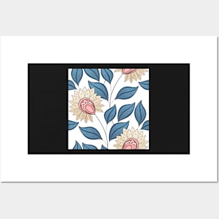 Spring Pattern with Floral Motifs Posters and Art